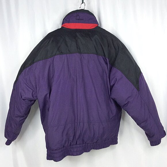 Vintage 90s HEAD Skiwear Jacket Mens Size Large Purple Red Thick Snowmobile - Picture 2 of 16